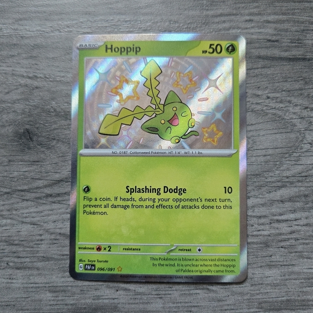 Hoppip #96 Pokemon Paldean Fates Holo Card